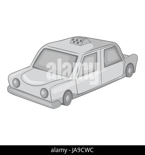 Taxi car icona, grigio in stile monocromatico Illustrazione Vettoriale