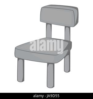 Icona di sedia, grigio in stile monocromatico Illustrazione Vettoriale