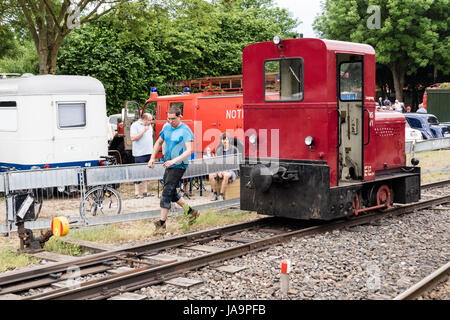 Storico treno a vapore - 4 giugno 2017 - Schierwaldenrath, Gangelt, Selfkant della Renania settentrionale-Vestfalia, NRW, Germania, Europa Foto Stock