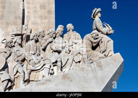 Il Monumento delle Scoperte, Lisbona, Portogallo - un monumento sulla riva nord del fiume Tagus estuary, nella parrocchia civile di Santa Maria de Bele Foto Stock