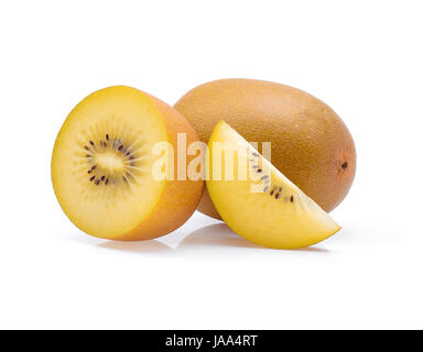 Kiwi oro su sfondo bianco Foto Stock