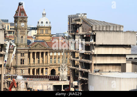 Demolizione e costruzione presso il Paradise Forum di Birmingham, West Midlands, Inghilterra, Europa Foto Stock