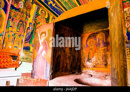 Arbate Ensessa chiesa interno, Axum, Etiopia Foto Stock