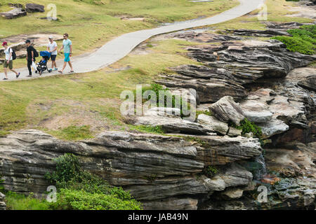 Bronte per Bondi passeggiata costiera, sobborghi Orientali, Sydney, Nuovo Galles del Sud, Australia. Foto Stock