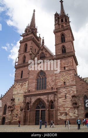 La cattedrale di Basilea in Svizzera Foto Stock