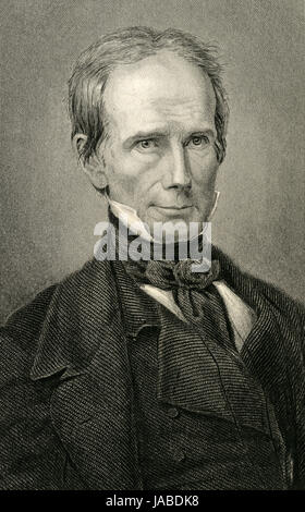 Antique c1860 incisione, Henry Clay. Henry Clay, Suor (1777-1852) era un avvocato americano e la piantatrice, statista e abile oratore che ha rappresentato il Kentucky negli Stati Uniti il Senato e la Camera dei rappresentanti. Fonte: incisione originale. Foto Stock