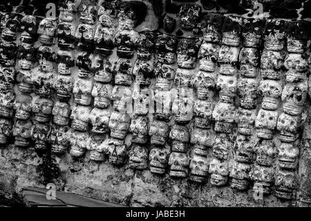 Le rovine Azteche del Templo Mayor, un sito Patrimonio Mondiale dell'UNESCO, a Città del Messico Foto Stock