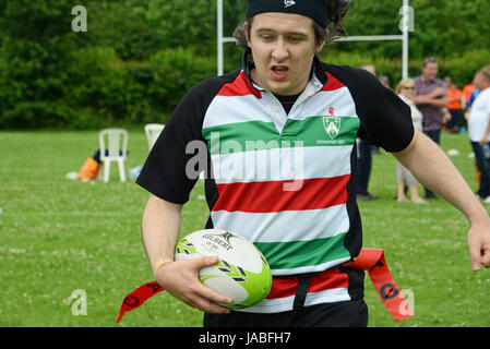 Il cucchiaio di legno SEN internazionali di rugby a Witney RFC, Oxfordshire, Regno Unito Foto Stock