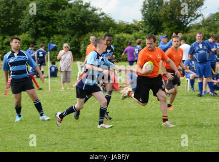 Il cucchiaio di legno SEN internazionali di rugby a Witney RFC, Oxfordshire, Regno Unito Foto Stock