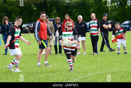 Il cucchiaio di legno SEN internazionali di rugby a Witney RFC, Oxfordshire, Regno Unito Foto Stock