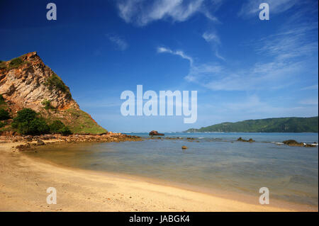 La spiaggia di kuta beach, Isola di Lombok, INDONESIA Foto Stock