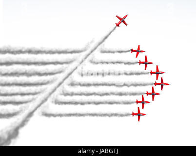 Disruptor e game changer business o il cambiamento politico concetto e dirompente simbolo di innovazione e di essere un pensatore indipendente. Foto Stock