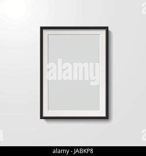 Blank picture frame isolato sul muro bianco in 3D illustrazione Illustrazione Vettoriale