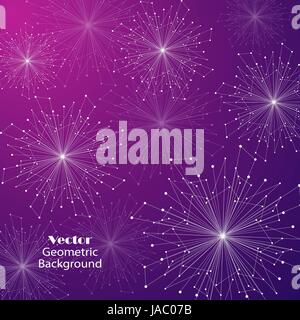 Disegno geometrico con linee collegate e punti. Illustrazione Vettoriale