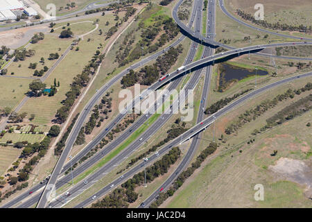 Vista aerea della highway road. Foto Stock