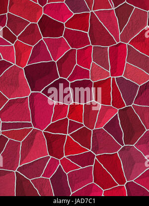 Seamless incrinato multi pattern colorati in rosso e rosa Foto Stock