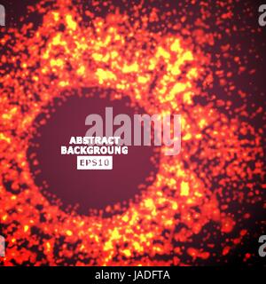 Schizzi di vettore di particelle incandescenti. Futuristica Cyber sullo sfondo. Illustrazione Vettoriale. Illustrazione Vettoriale