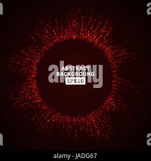 Schizzi di vettore di particelle incandescenti. Futuristica Cyber sullo sfondo. Illustrazione Vettoriale. Illustrazione Vettoriale