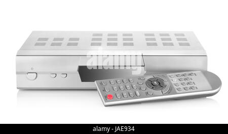 Lettore DVD con sintonizzatore isolato su uno sfondo bianco Foto Stock