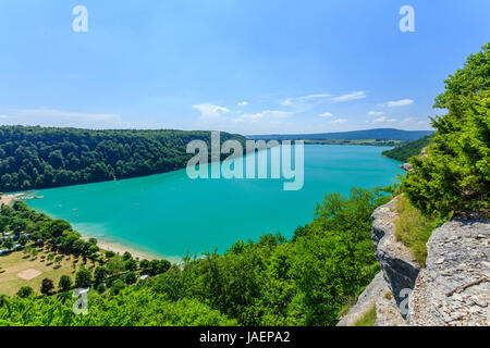 Francia, Giura, Fontenu, lago di Chalain Foto Stock