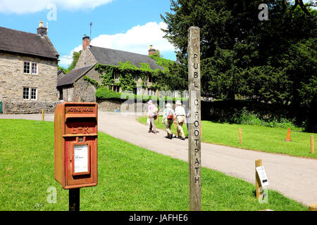 Tissington, Derbyshire, Regno Unito. Il 31 maggio 2017. Il laghetto e il verde al centro del villaggio a Tissington nel Derbyshire campagna. Foto Stock