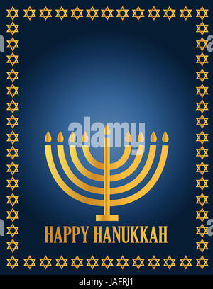 Design Hanukah illustrazione card Foto Stock