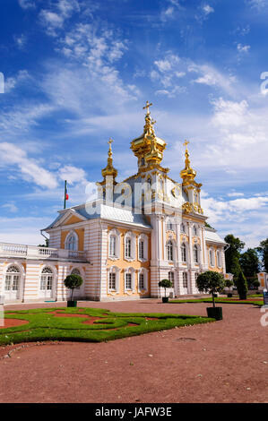 Chiesa di Peterhof, nei pressi di San Pietroburgo, Russia Foto Stock