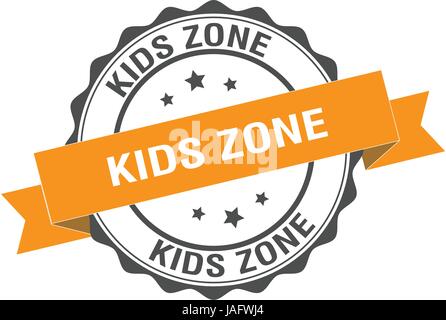 Kids Zone illustrazione del timbro Illustrazione Vettoriale