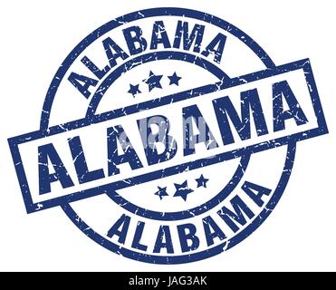 Alabama rotondo blu timbro grunge Illustrazione Vettoriale
