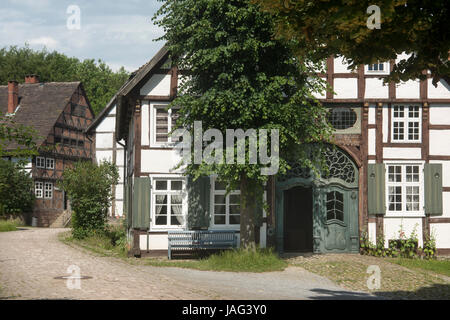 Deutschland, Renania settentrionale-Vestfalia, Detmold e LWL-Freilichtmuseum, das größte Freilichtmuseum , Deutschlands Bauernhäuser Foto Stock