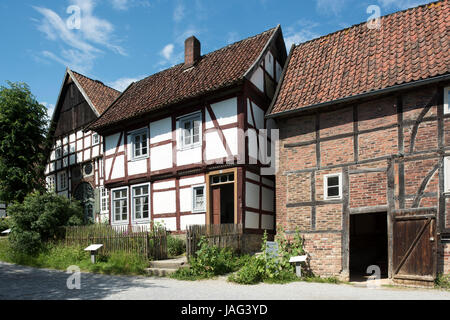 Deutschland, Renania settentrionale-Vestfalia, Detmold e LWL-Freilichtmuseum, das größte Freilichtmuseum , Deutschlands Bauernhäuser Foto Stock