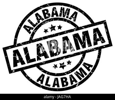 Alabama nero tondo grunge timbro Illustrazione Vettoriale