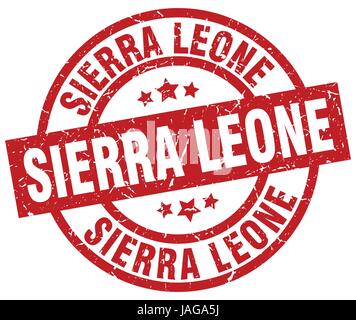 Sierra Leone Rosso rotondo timbro grunge Illustrazione Vettoriale