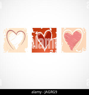 Cuore grunge Background. Illustrazione Vettoriale. Eps 10. Foto Stock