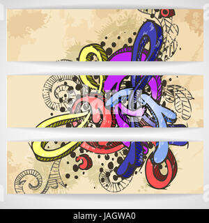 Abstract colorato modello Graffiti. Illustrazione Vettoriale. Eps 10. Foto Stock