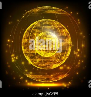 Sfera consiste di punti. Globo astratta griglia. Illustrazione Vettoriale