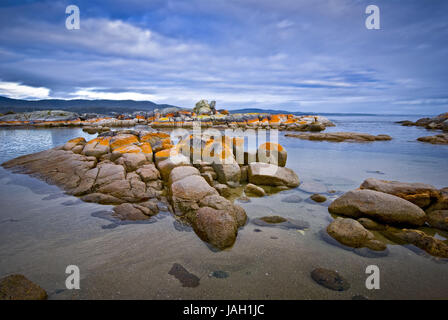 L'AUSTRALIA,Tasmania, formazione di bile,Bay di incendi,San Helens,di roccia di granito, Foto Stock