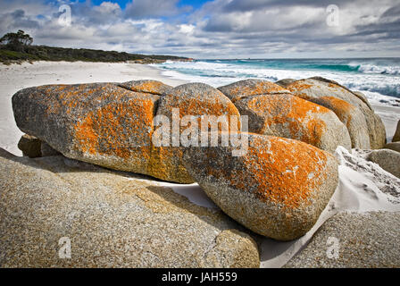 L'AUSTRALIA,Tasmania, formazione di bile,Bay di incendi,San Helens,di roccia di granito, Foto Stock