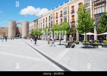 Santa Teresa Square. Avila, Castilla Leon, Spagna. Foto Stock