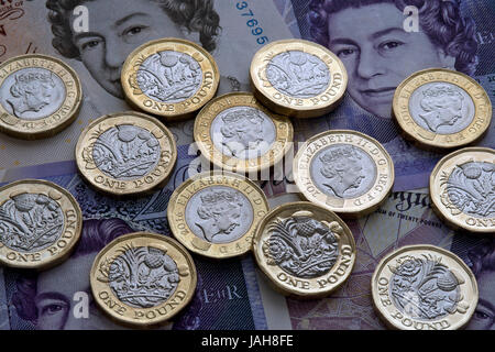 La sterlina britannica gbp moneta (introdotto 2017) Foto Stock