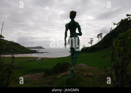 Sentiero delle sculture, Calgary Bay, Mull, Scozia Foto Stock