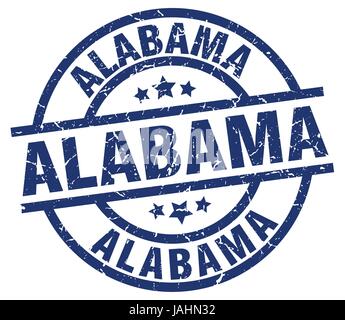 Alabama rotondo blu timbro grunge Illustrazione Vettoriale