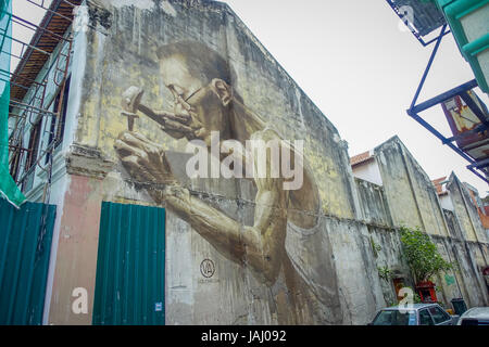 La street art di Kuala Lumpur in Malesia Foto Stock