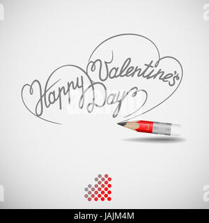 Buon San Valentino Card. Illustrazione Vettoriale. Eps 10. Foto Stock