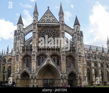 Entrata Nord di Westminster Abbey; immagine composita Foto Stock