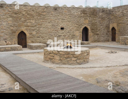 Ateshgah, tempio del fuoco di Baku in Azerbaijan, un vecchio indù zoroastriana e luogo di culto, restaurato e funziona come il museo Foto Stock