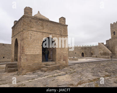 Ateshgah, tempio del fuoco di Baku in Azerbaijan, un vecchio indù zoroastriana e luogo di culto, restaurato e funziona come il museo Foto Stock