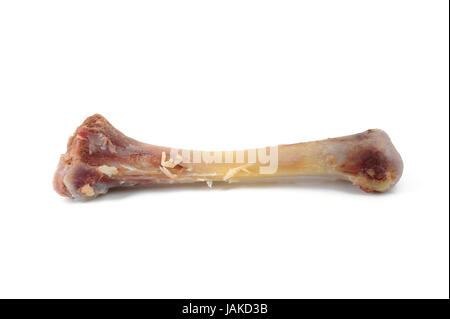 Pollo gamba ossa isolato su bianco Foto Stock