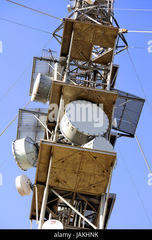 Le antenne sulla vetta del Monte Aigoual Foto Stock