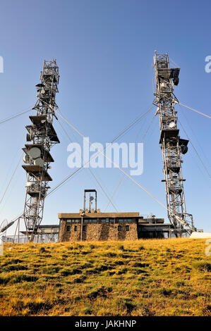 Le antenne sulla vetta del Monte Aigoual Foto Stock